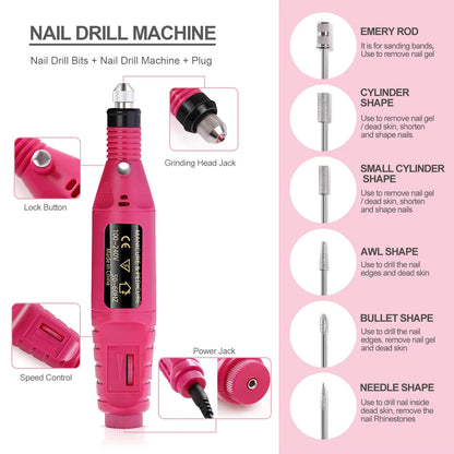 Portable Electric Nail Drill for Manicure and Pedicure