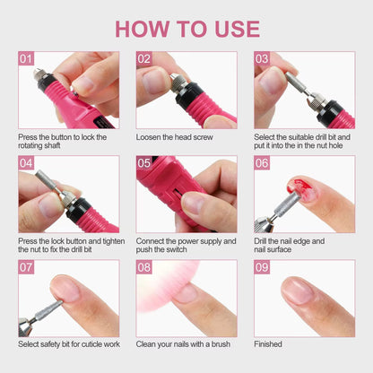 Portable Electric Nail Drill for Manicure and Pedicure