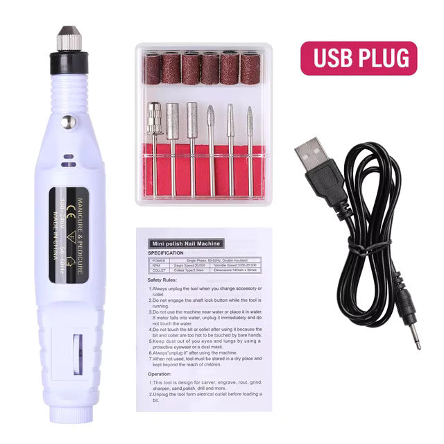 Portable Electric Nail Drill for Manicure and Pedicure